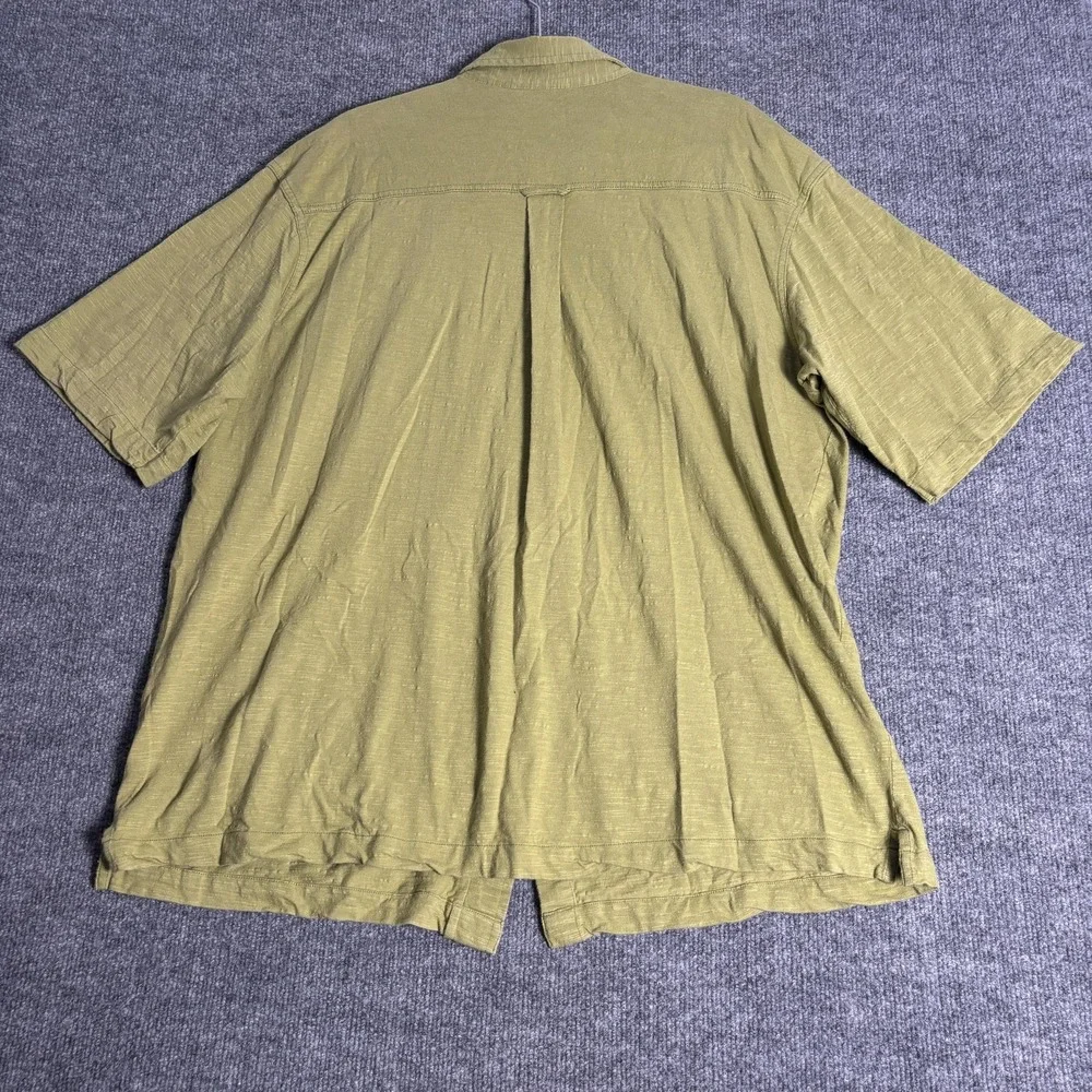 Woolrich Shirt Mens XL Olive Green Short Sleeve Button Front‎ Cotton Pockets - Picture 3 of 15